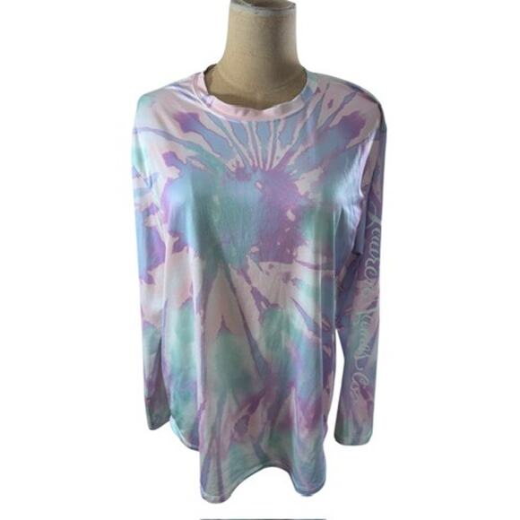 "Lauren James" Pastels Tie Dye Lightweight Poly Shirt Surfer Beach Boat Summer S - Picture 1 of 7